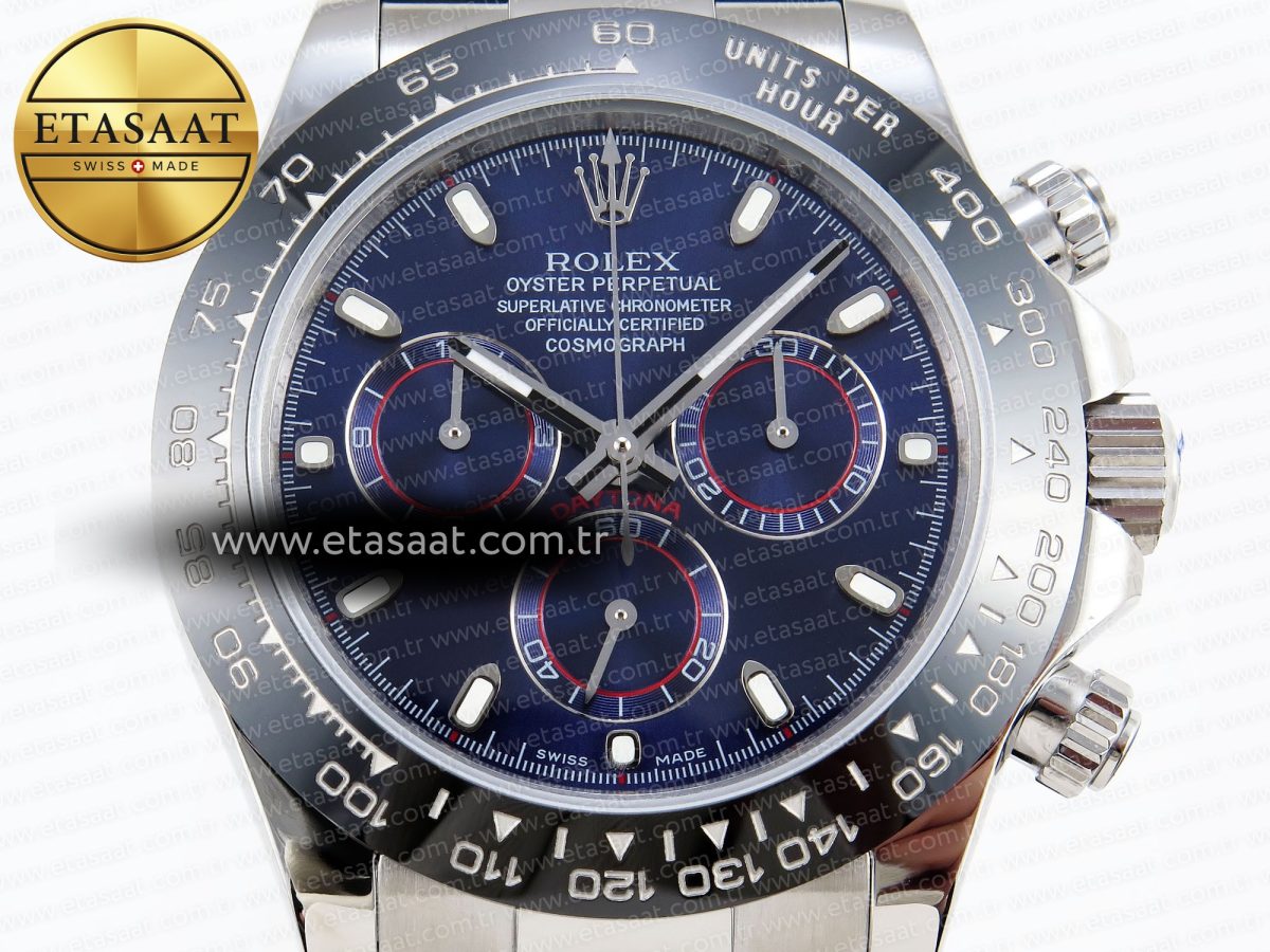 Rolex Daytona 116519 SS Blue Dial on Oysterflex A7750 - Görsel 4
