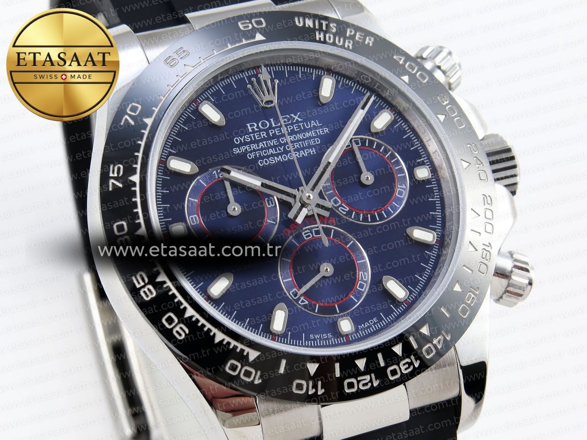 Rolex Daytona 116519 SS Blue Dial on Oysterflex A7750 - Görsel 5