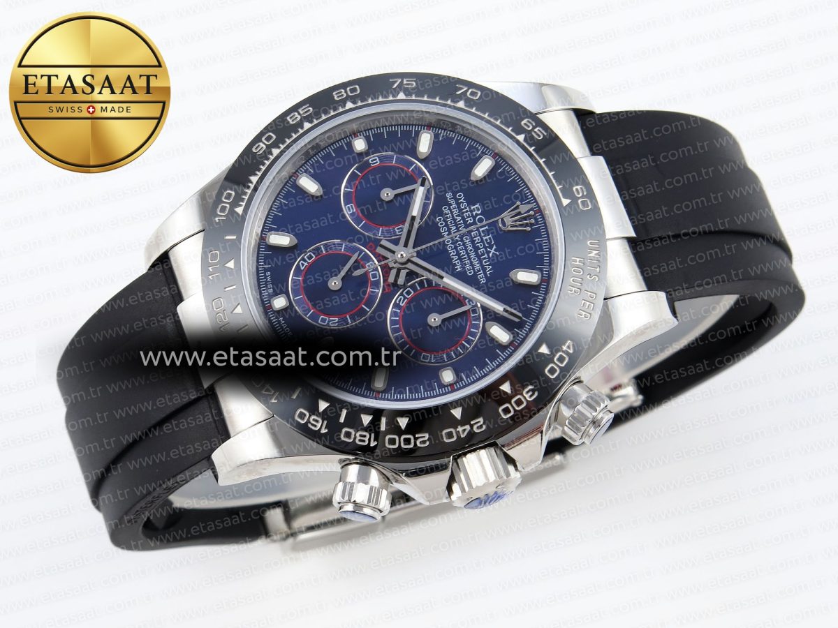 Rolex Daytona 116519 SS Blue Dial on Oysterflex A7750 - Görsel 7