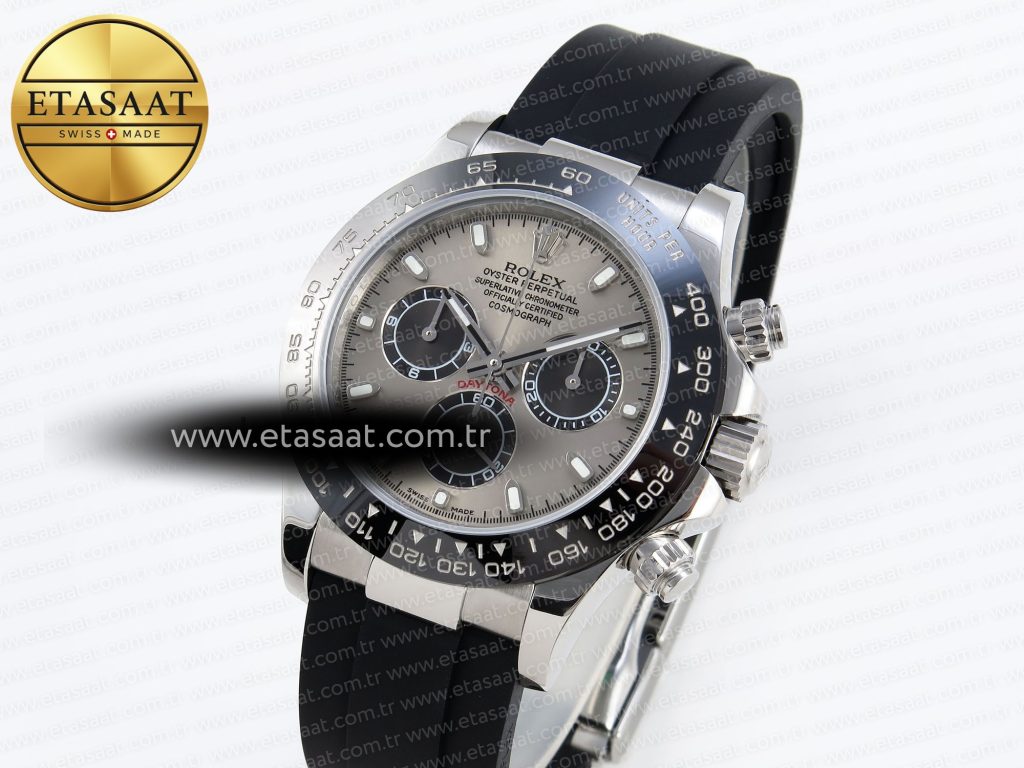 daytona 116519 ss omf best edition gray black dial on oysterflex strap a7750 slim movement2