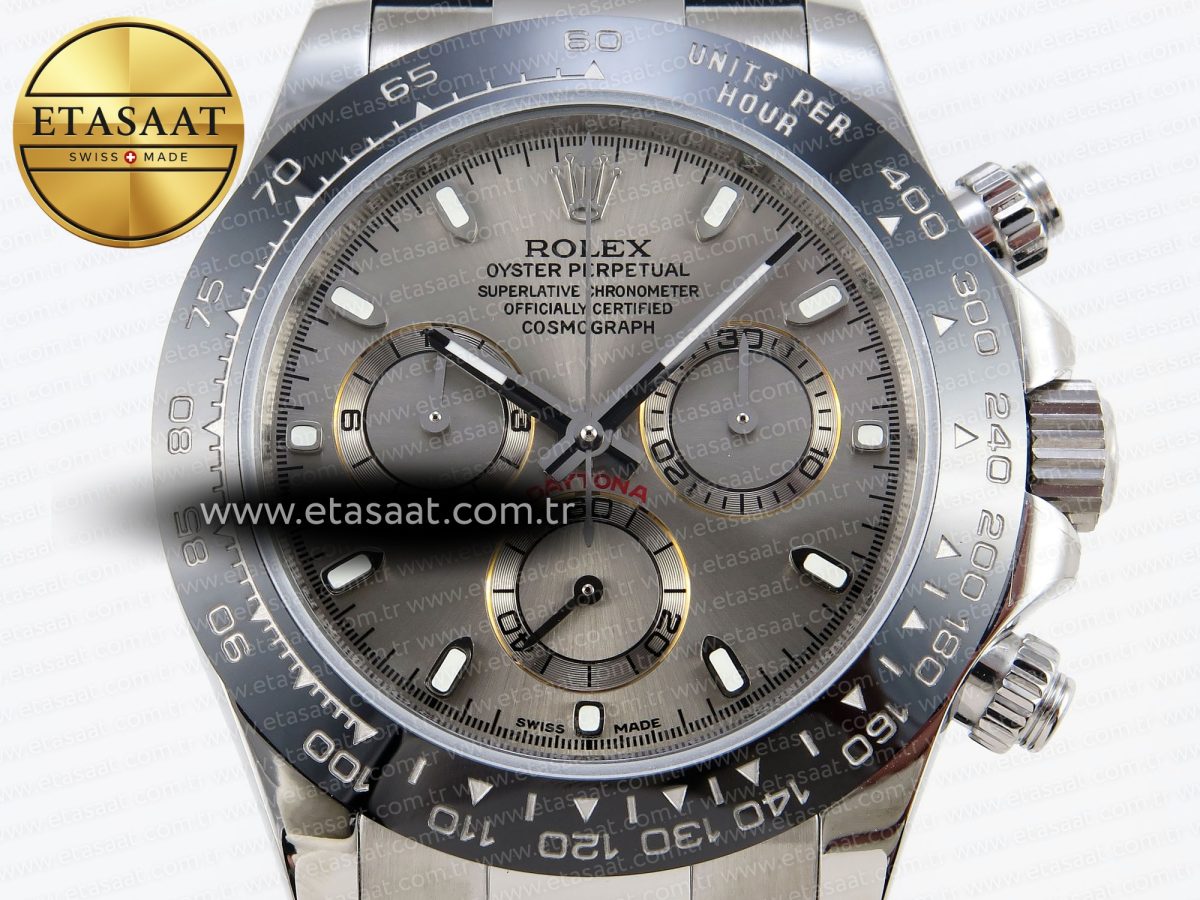Rolex Daytona 116519 SS Gray Dial on Oysterflex A7750 - Görsel 4