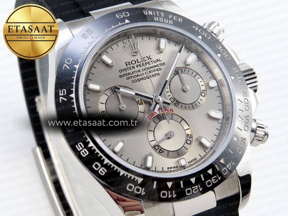 Rolex Daytona 116519 SS Gray Dial on Oysterflex A7750 - Görsel 5