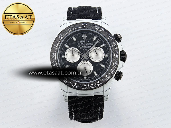 Rolex Daytona Fc/Ny Siyah Kadran DIWF A7750 Eta Saat - 1:1 Süper Klon Replika Saat