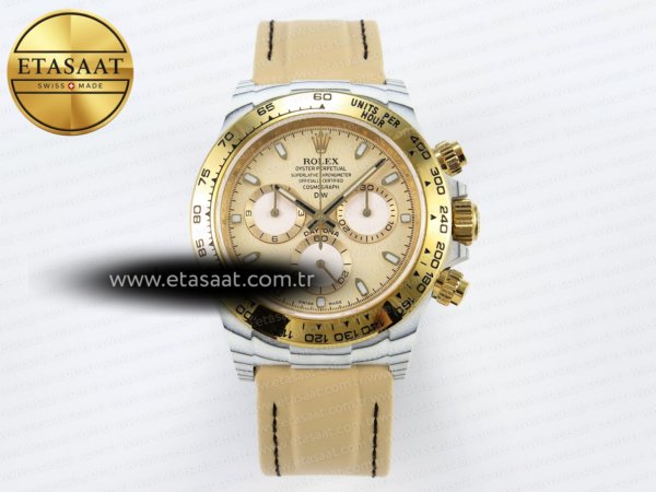 Rolex Daytona Pembe Altın Kadran Noob SA4130 Eta Saat - 1:1 Süper Klon Replika Saat