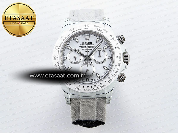 Rolex Daytona Fc/Ny Beyaz Kadran DIWF A7750 Eta Saat - 1:1 Süper Klon Replika Saat