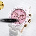 Rolex Daytona White Ceramic Case and Bracelet Pink Dial SA4130