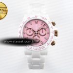 Rolex Daytona Beyaz Seramik Pembe Kadran SA4130 Eta Saat - Görsel 3 - 1:1 Süper Klon Saat