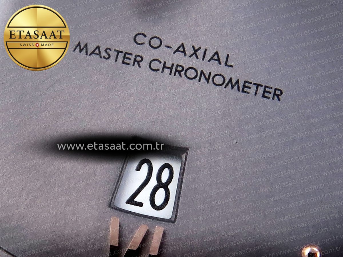 Omega De Ville Date RG MKF 1:1 Best Edition Gray Dial Roman Marker on Gray Leather Strap A8800 - Görsel 11