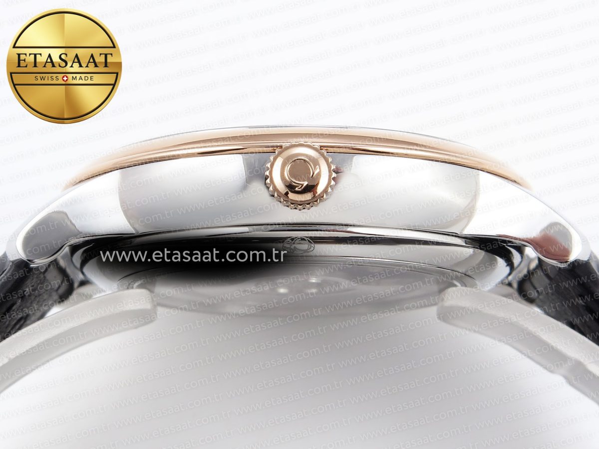 Omega De Ville Date RG MKF 1:1 Best Edition Gray Dial Roman Marker on Gray Leather Strap A8800 - Görsel 14