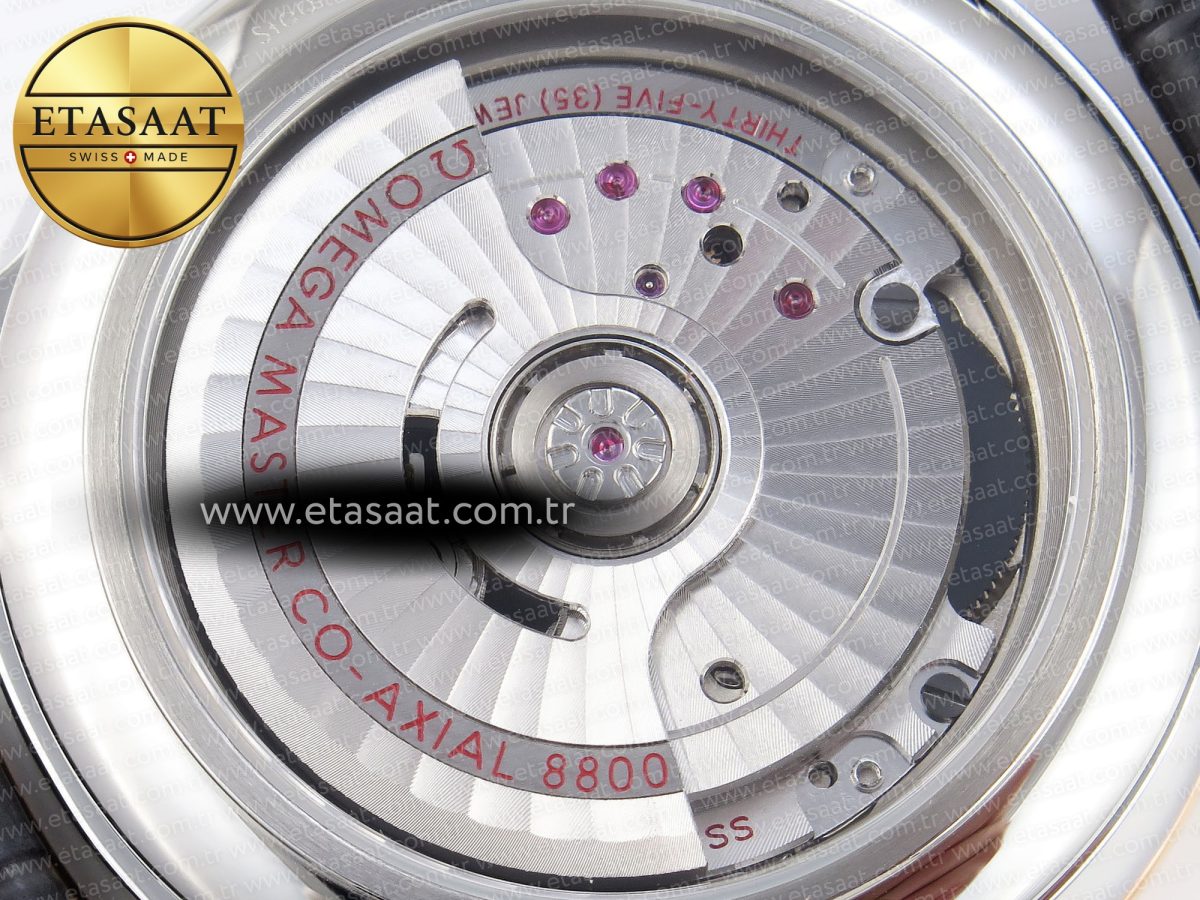 Omega De Ville Date RG MKF 1:1 Best Edition Gray Dial Roman Marker on Gray Leather Strap A8800 - Görsel 17