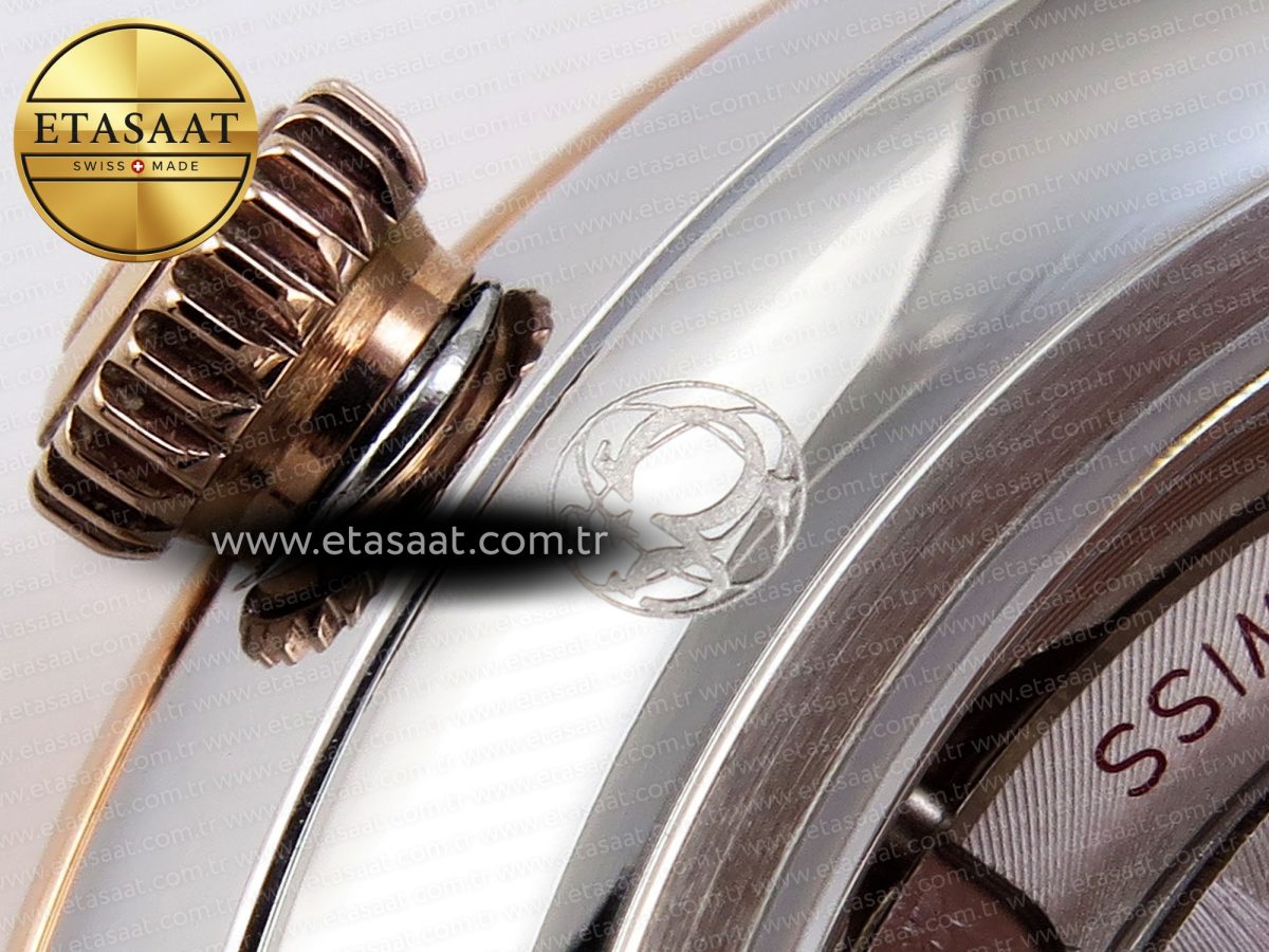 Omega De Ville Date RG MKF 1:1 Best Edition Gray Dial Roman Marker on Gray Leather Strap A8800 - Görsel 23