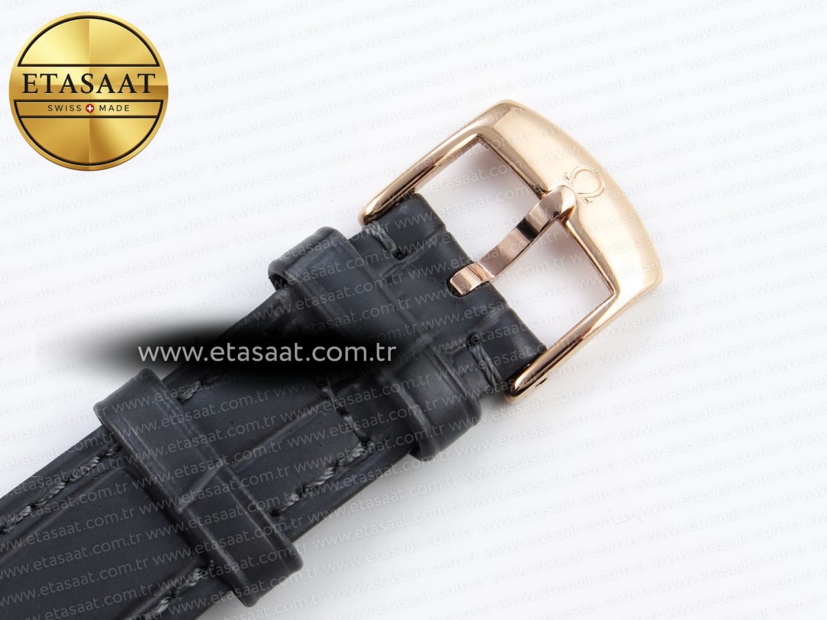 Omega De Ville Date RG MKF 1:1 Best Edition Gray Dial Roman Marker on Gray Leather Strap A8800 - Görsel 25