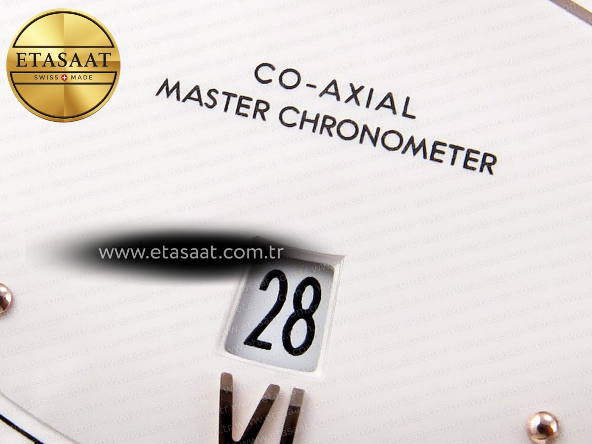 Omega De Ville Date RG MKF 1:1 Best Edition White Dial Roman Marker on Brown Leather Strap A8800 - Görsel 11