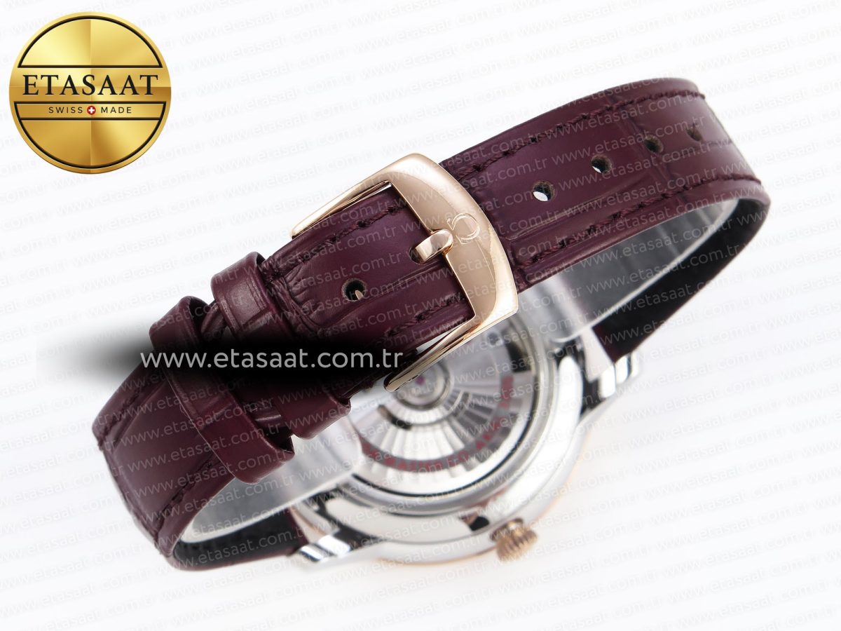 Omega De Ville Date RG MKF 1:1 Best Edition White Dial Roman Marker on Brown Leather Strap A8800 - Görsel 15