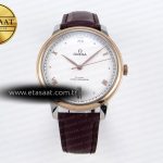 Omega De Ville Date RG Mkf Beyaz Kadran Roma Rakamlı A8800 Eta Saat - Görsel 3 - 1:1 Süper Klon Saat