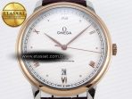 Omega De Ville Date RG MKF 1:1 Best Edition White Dial Roman Marker on Brown Leather Strap A8800 - Görsel 4