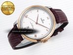 Omega De Ville Date RG MKF 1:1 Best Edition White Dial Roman Marker on Brown Leather Strap A8800 - Görsel 7