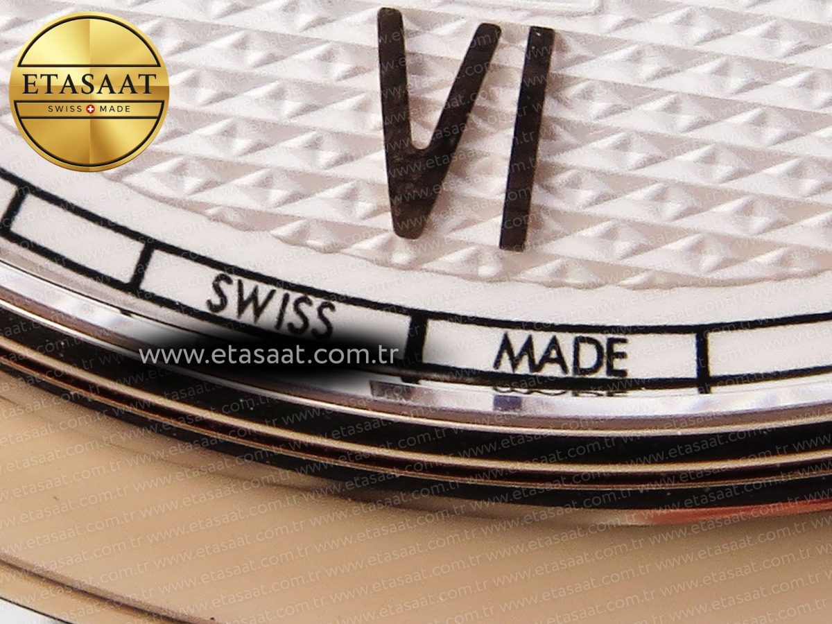 Omega De Ville Date RG White Textured Dial Roman Marker on Brown Leather A8800 - Görsel 12