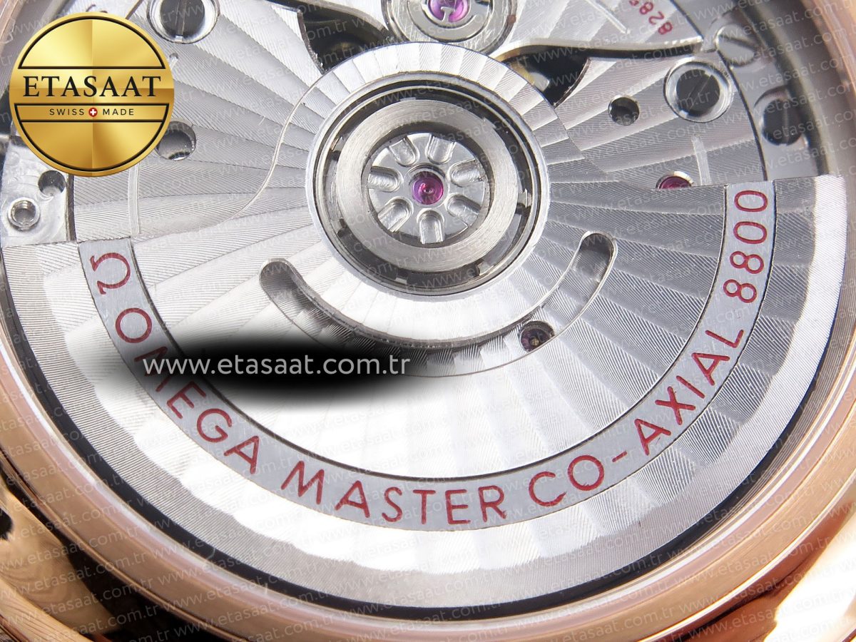 Omega De Ville Date RG White Textured Dial Roman Marker on Brown Leather A8800 - Görsel 18