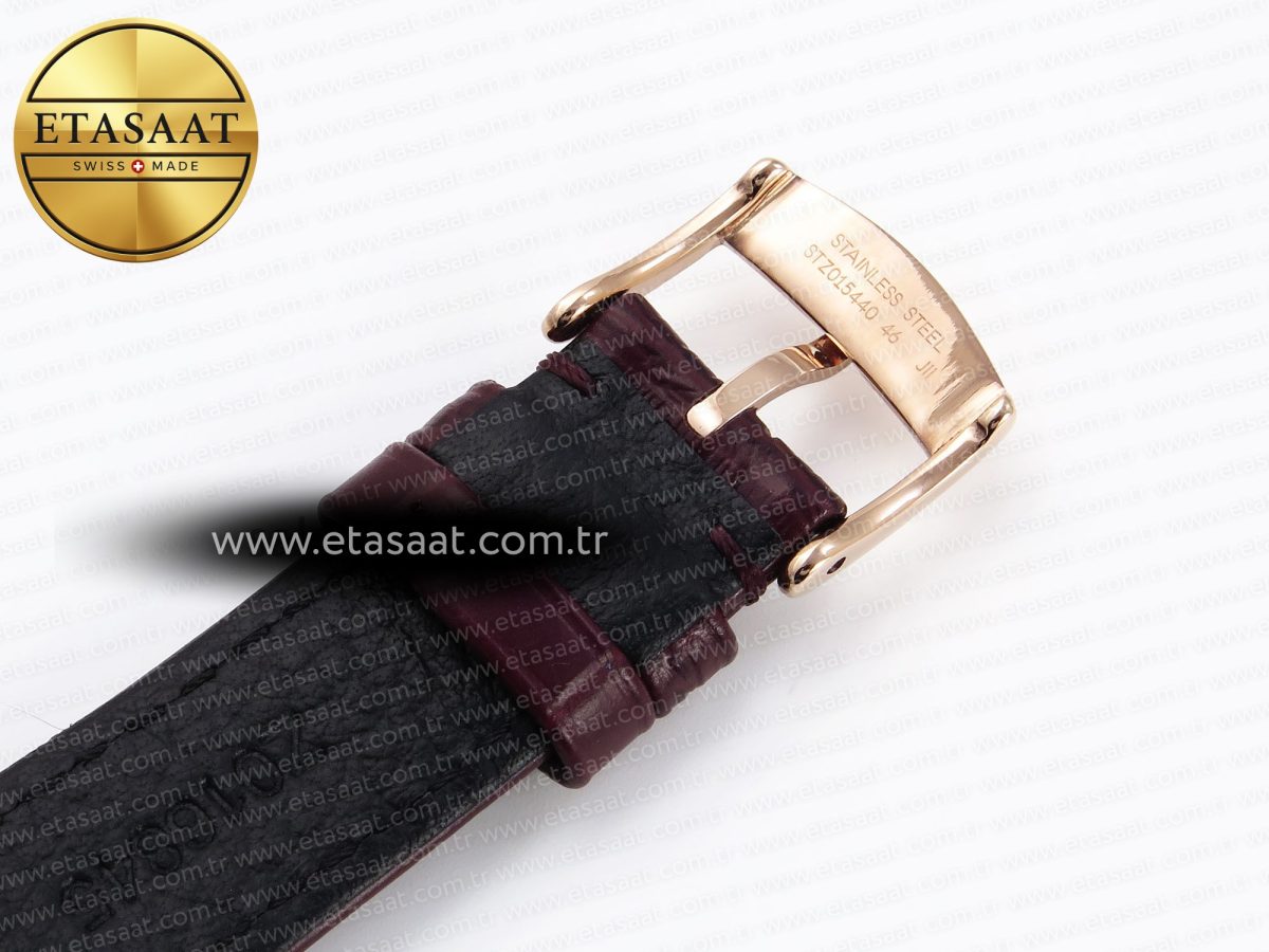 Omega De Ville Date RG White Textured Dial Roman Marker on Brown Leather A8800 - Görsel 26