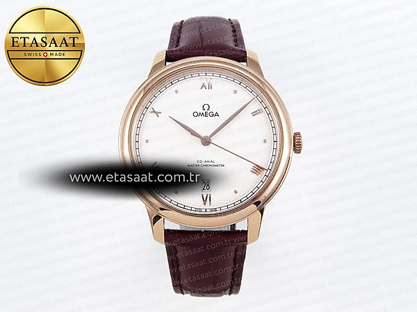 Omega De Ville Date RG Beyaz Dokulu Kadran Roma A8800 Eta Saat - 1:1 Süper Klon Replika Saat