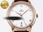 Omega De Ville Date RG White Textured Dial Roman Marker on Brown Leather A8800 - Görsel 4