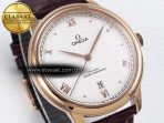 Omega De Ville Date RG White Textured Dial Roman Marker on Brown Leather A8800 - Görsel 5