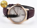 Omega De Ville Date RG White Textured Dial Roman Marker on Brown Leather A8800 - Görsel 6