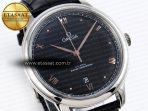 Omega De Ville Date SS MKF 1:1 Best Edition Black Dial Roman Marker on Black Leather Strap A8800 - Görsel 5