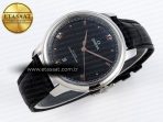 Omega De Ville Date SS MKF 1:1 Best Edition Black Dial Roman Marker on Black Leather Strap A8800 - Görsel 7