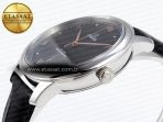 Omega De Ville Date SS MKF 1:1 Best Edition Black Dial Roman Marker on Black Leather Strap A8800 - Görsel 8