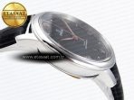Omega De Ville Date SS MKF 1:1 Best Edition Black Dial Roman Marker on Black Leather Strap A8800 - Görsel 9