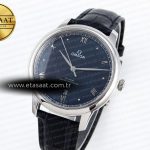 Omega De Ville Date SS MKF 1:1 Best Edition Blue Dial Roman Marker on Black Leather Strap A8800