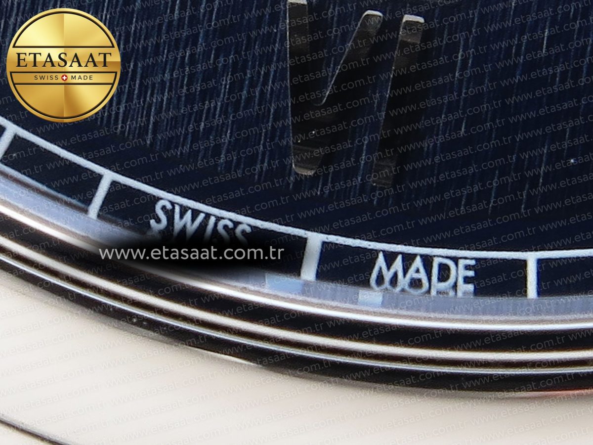 Omega De Ville Date SS MKF 1:1 Best Edition Blue Dial Roman Marker on Black Leather Strap A8800 - Görsel 12