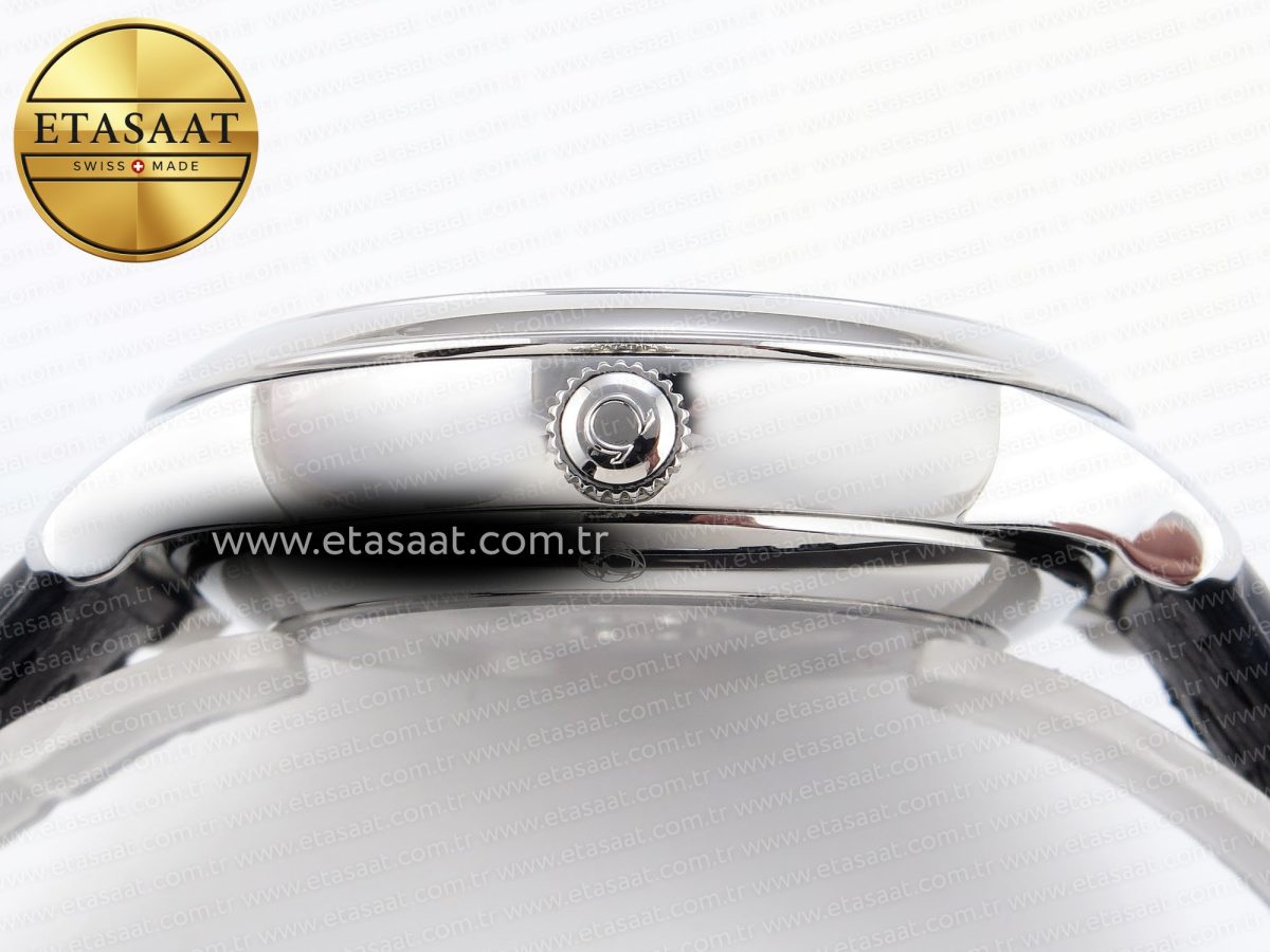 Omega De Ville Date SS MKF 1:1 Best Edition Blue Dial Roman Marker on Black Leather Strap A8800 - Görsel 14