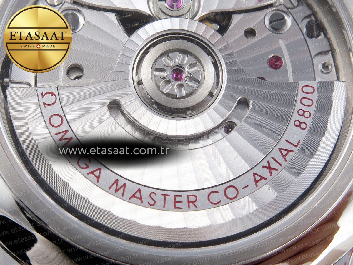 Omega De Ville Date SS MKF 1:1 Best Edition Blue Dial Roman Marker on Black Leather Strap A8800 - Görsel 18
