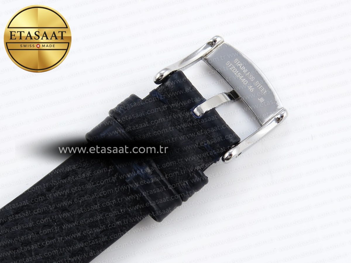 Omega De Ville Date SS MKF 1:1 Best Edition Blue Dial Roman Marker on Black Leather Strap A8800 - Görsel 26