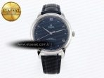Omega De Ville Date SS MKF 1:1 Best Edition Blue Dial Roman Marker on Black Leather Strap A8800 - Görsel 3