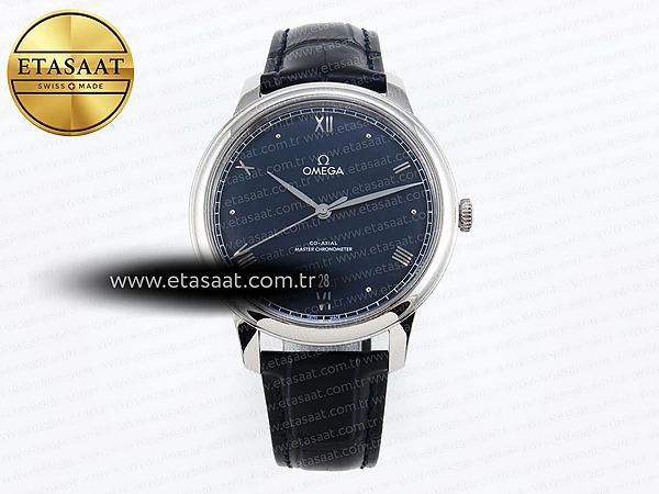 Omega De Ville Date Mkf Mavi Kadran Roma Rakamlı A8800 Eta Saat - 1:1 Süper Klon Replika Saat