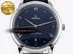 Omega De Ville Date SS MKF 1:1 Best Edition Blue Dial Roman Marker on Black Leather Strap A8800 - Görsel 4