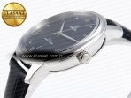 Omega De Ville Date SS MKF 1:1 Best Edition Blue Dial Roman Marker on Black Leather Strap A8800 - Görsel 8