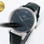 Omega De Ville Date SS MKF 1:1 Best Edition Dark Gray Dial Roman Marker on Black Leather Strap A8800