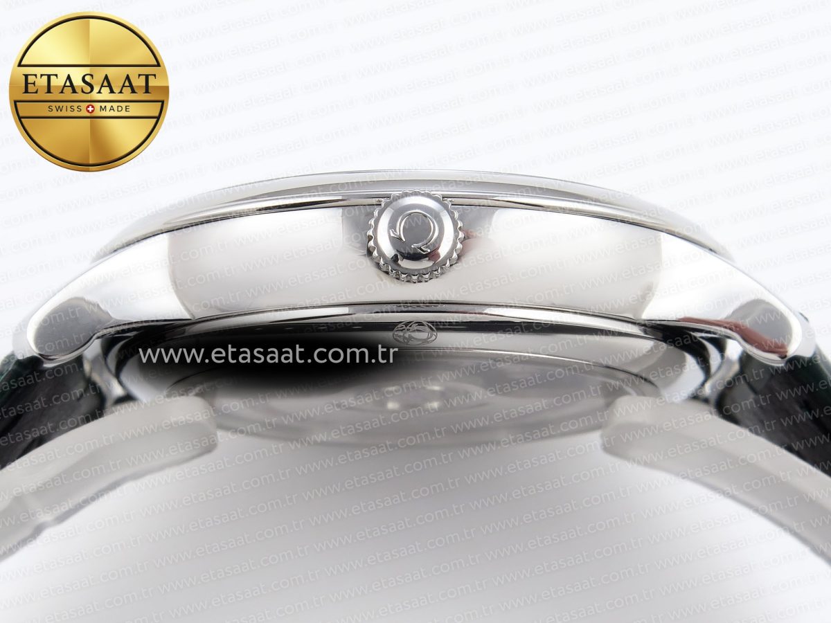 Omega De Ville Date SS MKF 1:1 Best Edition Dark Gray Dial Roman Marker on Black Leather Strap A8800 - Görsel 14