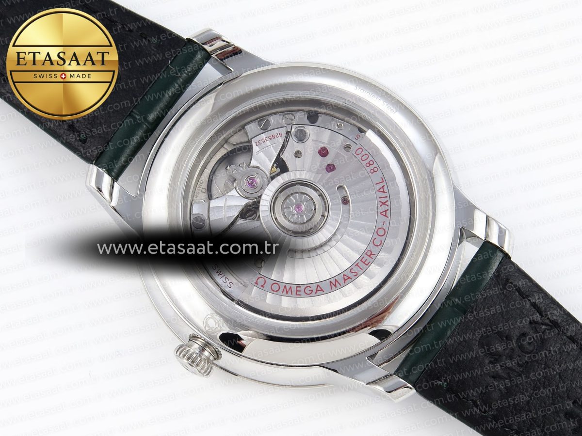 Omega De Ville Date SS MKF 1:1 Best Edition Dark Gray Dial Roman Marker on Black Leather Strap A8800 - Görsel 16