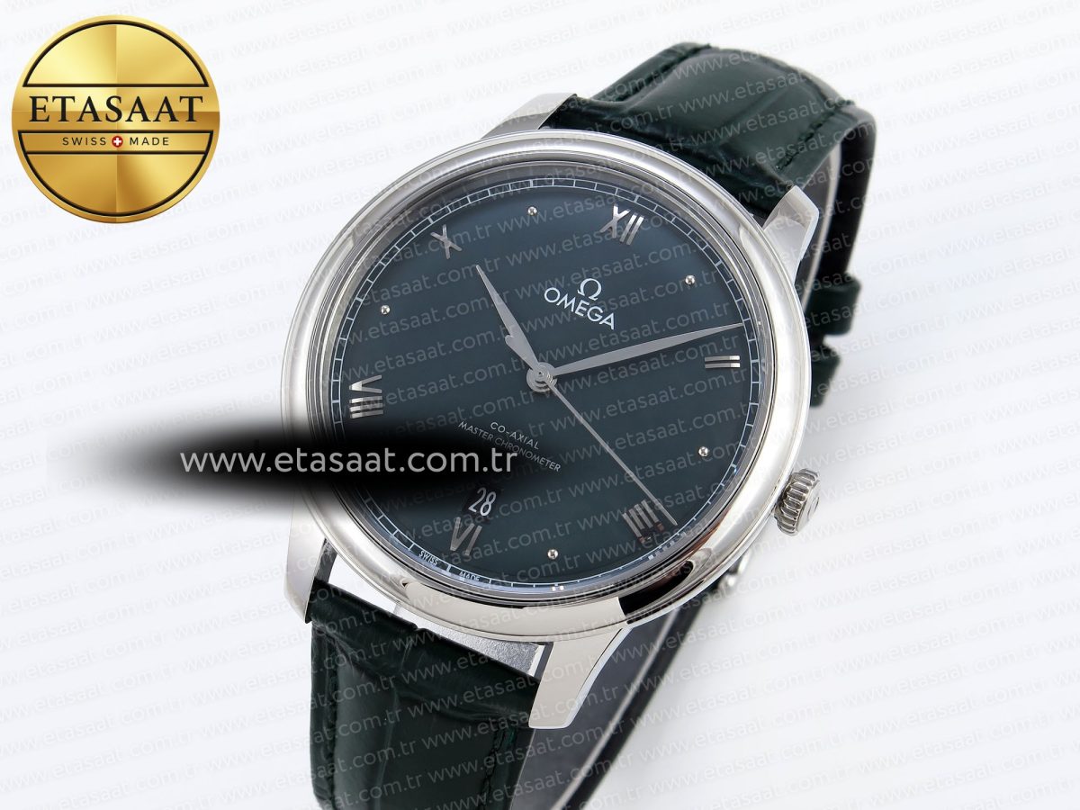 Omega De Ville Date SS MKF 1:1 Best Edition Dark Gray Dial Roman Marker on Black Leather Strap A8800 - Görsel 2