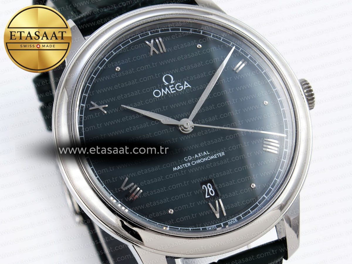 Omega De Ville Date SS MKF 1:1 Best Edition Dark Gray Dial Roman Marker on Black Leather Strap A8800 - Görsel 5