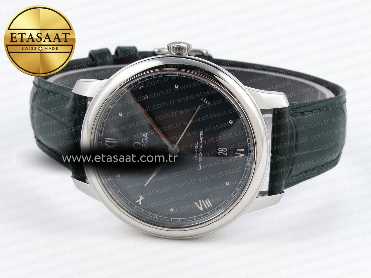 Omega De Ville Date SS MKF 1:1 Best Edition Dark Gray Dial Roman Marker on Black Leather Strap A8800 - Görsel 6