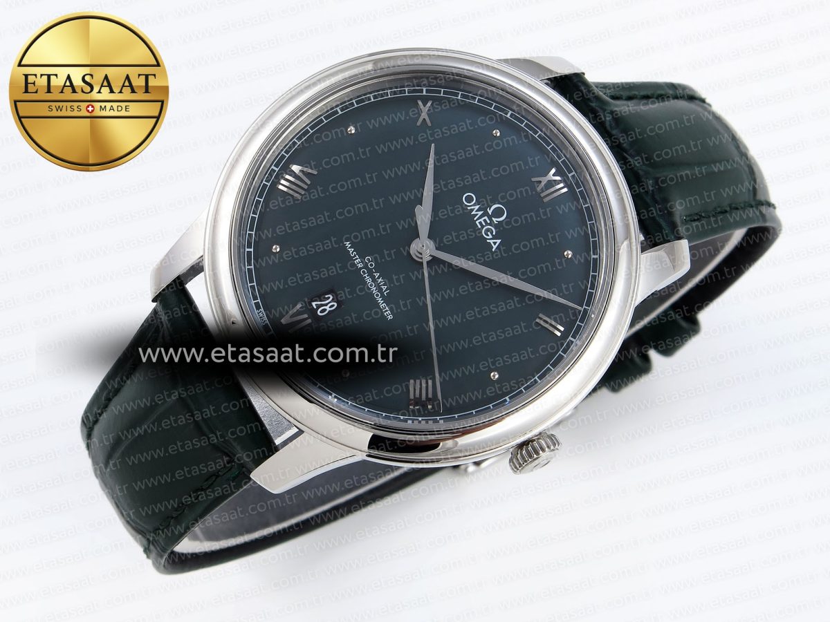 Omega De Ville Date SS MKF 1:1 Best Edition Dark Gray Dial Roman Marker on Black Leather Strap A8800 - Görsel 7