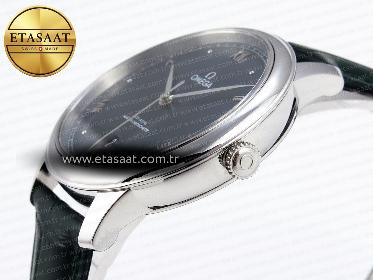 Omega De Ville Date SS MKF 1:1 Best Edition Dark Gray Dial Roman Marker on Black Leather Strap A8800 - Görsel 8
