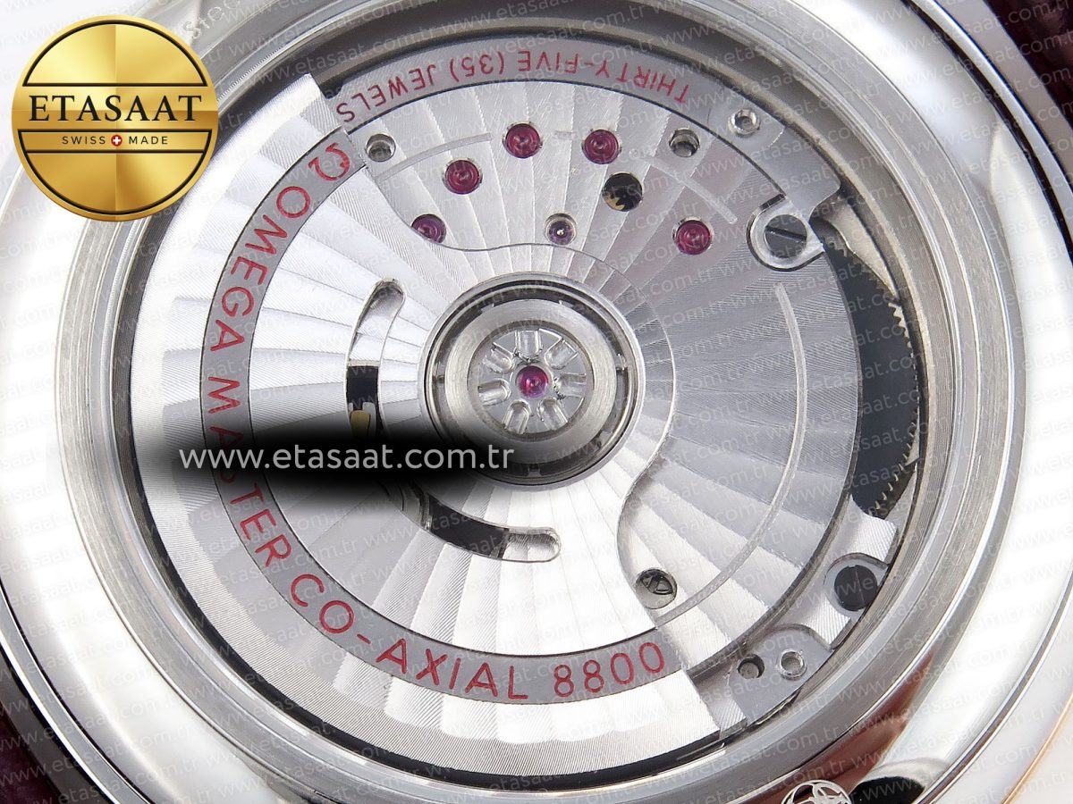 Omega De Ville Date YG Brown Dial Roman Marker on Brown Leather A8800 - Görsel 17